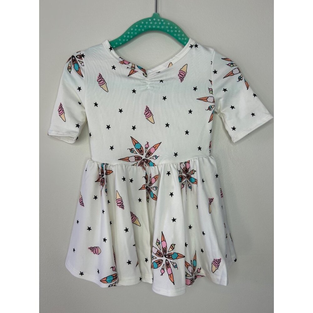 Dotdotsmile Dress Size 6-12 Months New With Tags Ice Cream Print